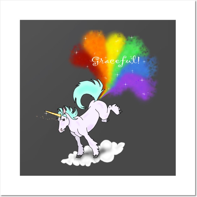 Unicorn Graceful Fart Wall Art by Fickle and Fancy